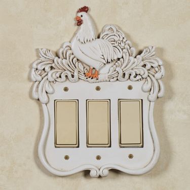 Le Chanticleer Triple Dimmer Rocker Switch Handpainted IvoryImage