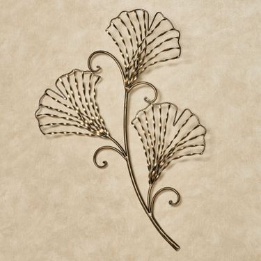 Aria Ginkgo Leaf Wall Art GoldImage