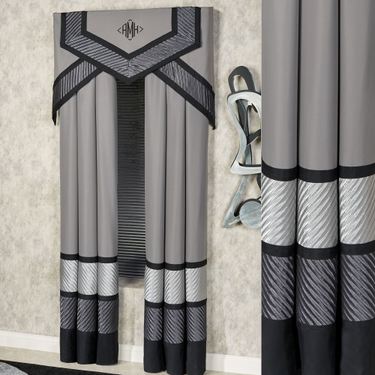 Omega Cornice Valance Dark Gray Three Piece SetImage
