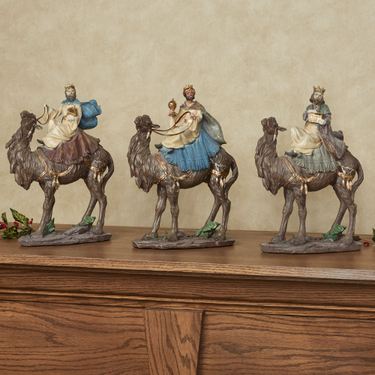 Three Wise Men Table Sculptures Multi Jewel Set of ThreeImage