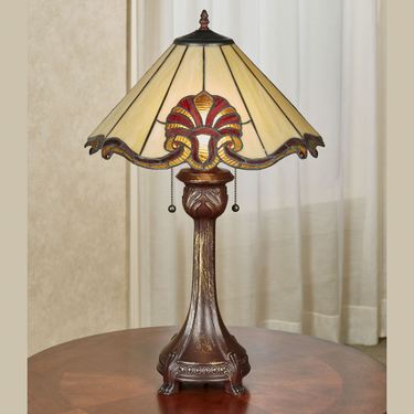 Blythe Stained Glass Table Lamp RubyImage