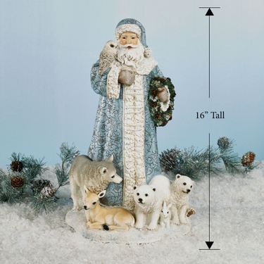 Santa with Furry Friends Table Sculpture Multi CoolImage