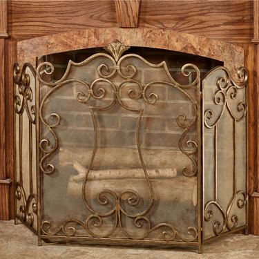 Esmeralda Fireplace Screen Antique GoldImage