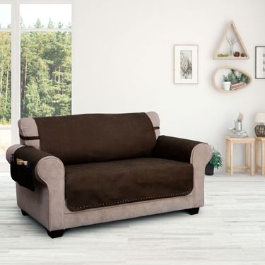 Stonehill Furniture Protector Chocolate LoveseatImage