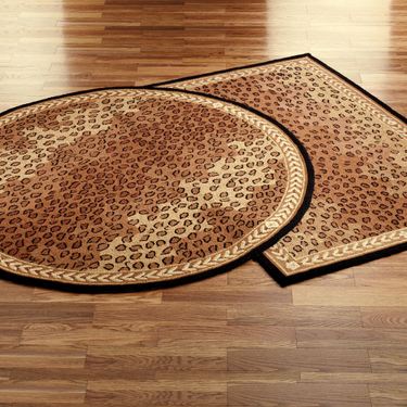 Leopard Area Rug Black BrownImage