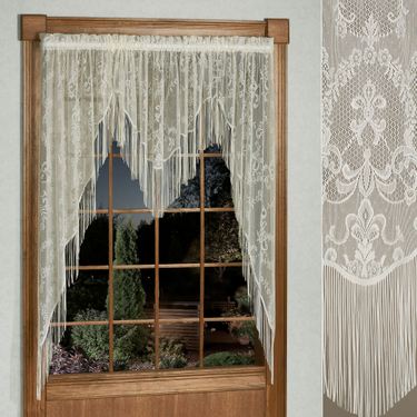 Queens Lace Long Swag Valance Pair 56 x 63Image