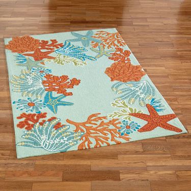 Ocean Scene Rectangle Rug Spring GreenImage