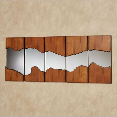 Canyon Horizons Mirrored Wall Art Regal Walnut Set of FiveImage