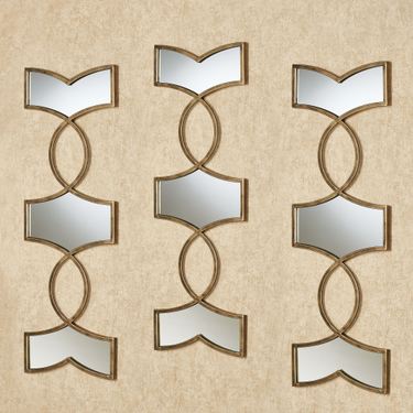Zerynthia Mirrored Wall Art Gold Set of ThreeImage