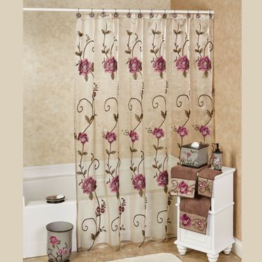 Larissa Sheer Shower Curtain Light Taupe 72 x 72Image