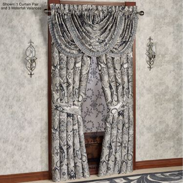 Guiliana Wide Tailored Curtain Pair Silver Gray 100 x 84Image