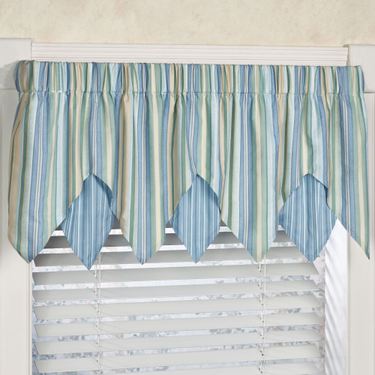 Clearwater Layered Ascot Valance Multi Cool 60 x 18Image