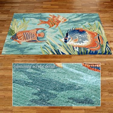 Tails of the Sea Rectangle Rug Multi CoolImage