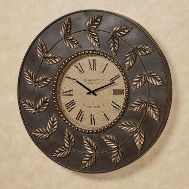Dixon Leaf Wall Clock Bronze/GoldImage