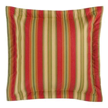 Captiva Striped Flanged Sham Dark Red EuropeanImage