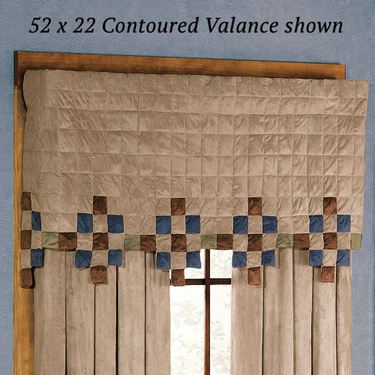 Mesa Sand Contoured Valance Indigo/SandImage