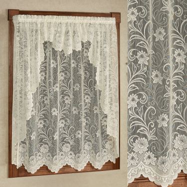 Art Nouveau Lace Long Swag Valance Pair 72 x 63Image