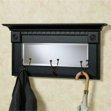 Dentil Pediment Wall Mirror BlackImage