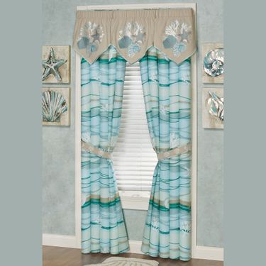 Seaview II Embroidered Valance Sand 60 x 20Image