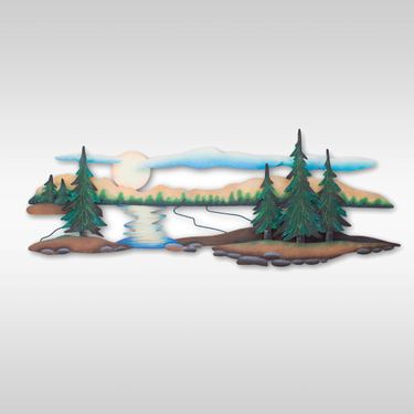 Pine Lake Wall Art Sculpture GreenImage