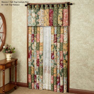 Antique Chic Tab Top Curtain Pair Multi Warm 84 x 84Image