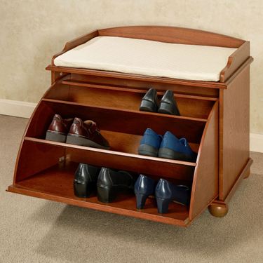 Ayden Wooden Shoe Storage Bench Windsor OakImage