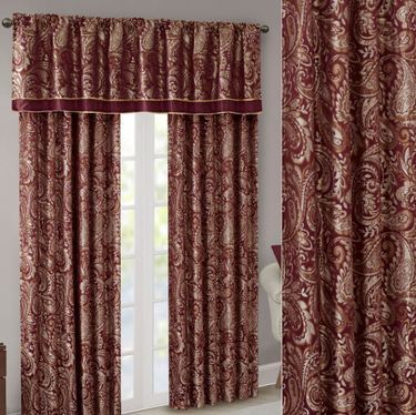 Aubrey Wide Tailored Curtain Pair MerlotImage