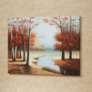 Woodland River Canvas Art OrangeImage