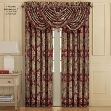 Maribella Wide Tailored Curtain Pair Ruby 100 x 84Image