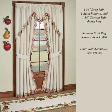 Fruitful Curtain Pair Oatmeal 84 x 84Image