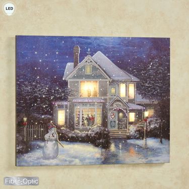 Holiday Cheer Lighted Canvas Wall Art Multi WarmImage