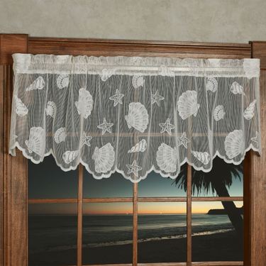 Seashells Lace Scalloped Valance 56 x 18Image