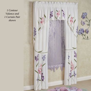 Wildflowers Swag Contour Valance Ivory 72 x 42Image
