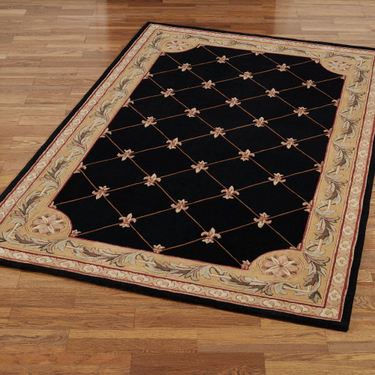 Calanthe Border Rectangle Rug BlackImage