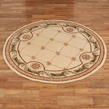 Calanthe Border Round Rug Cream 56 RoundImage