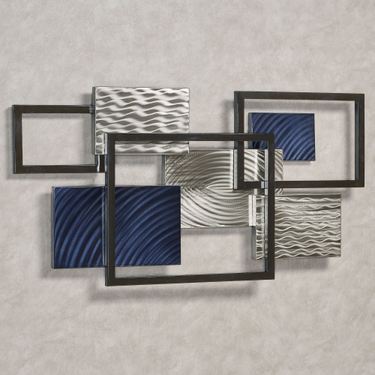 Framed Array III Metal Wall Sculpture BlueImage