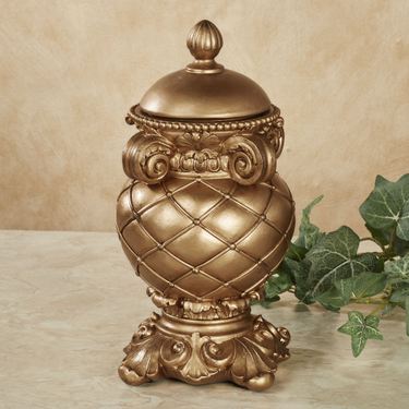 Corinthia Covered Jar Aged GoldImage