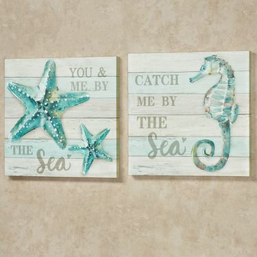 Beach Memories Canvas Wall Art Multi Cool Set of TwoImage