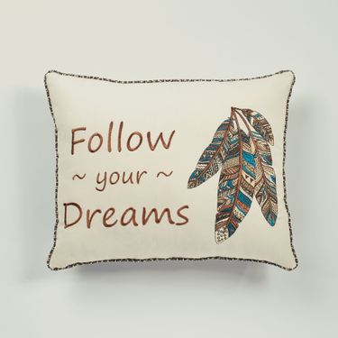 Maverick Embroidered Pillow Multi Warm RectangleImage