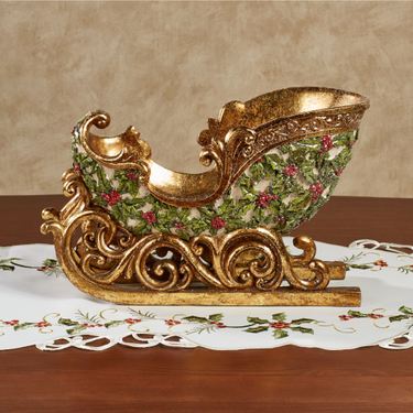 Winterberry Sleigh Tabletop Accent RedImage