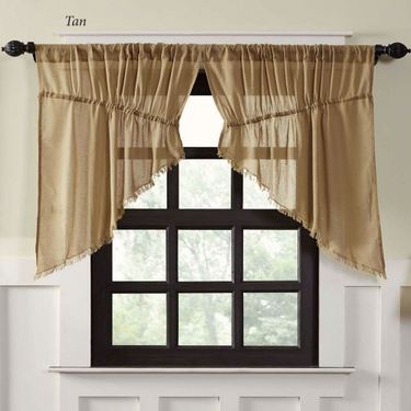 Tipton Semi Sheer Prairie Swag Valance Pair 72 x 36Image
