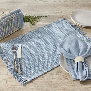 Tweed Basics Table Runner Blue/White 13 x 54Image