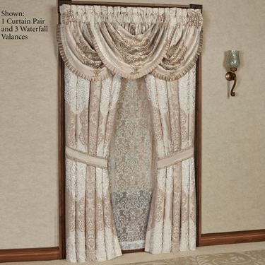 La Scala Tailored Curtain Pair Fawn 96 x 84Image