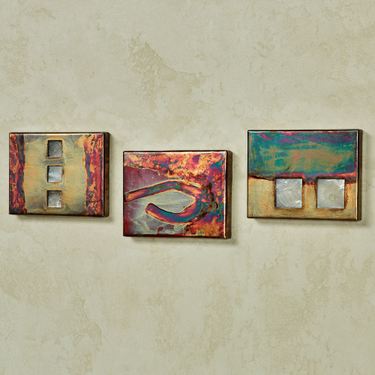 Copper Studio Group B Wall Art Plaques Multi Metallic Set of ThreeImage