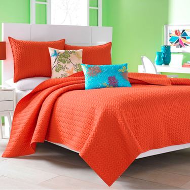 Camdyn Quilted Coverlet VermillionImage