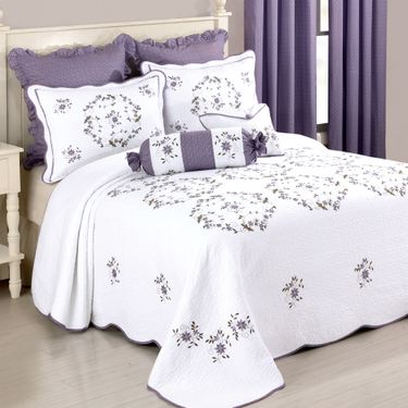 Gwen Quilted Bedspread WhiteImage
