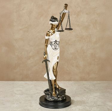Themis Blind Justice Statue Ivory/GoldImage