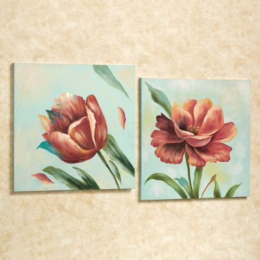 Sring Blossom Canvas Art Cranberry Set of TwoImage