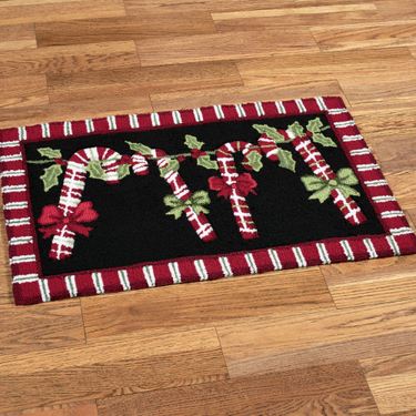 Candy Cane Garland Holiday Rug Runner