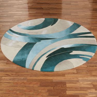 Perfect Storm Round Rug BlueImage